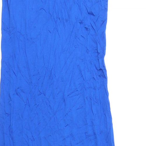 Marks and Spencer Womens Blue Viscose Maxi Size 8 Scoop Neck Pullover