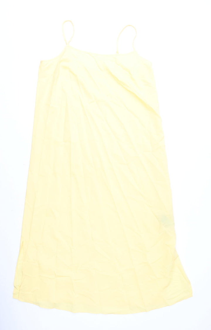 Marks and Spencer Womens Yellow Polyester A-Line Size 12 Scoop Neck Pullover