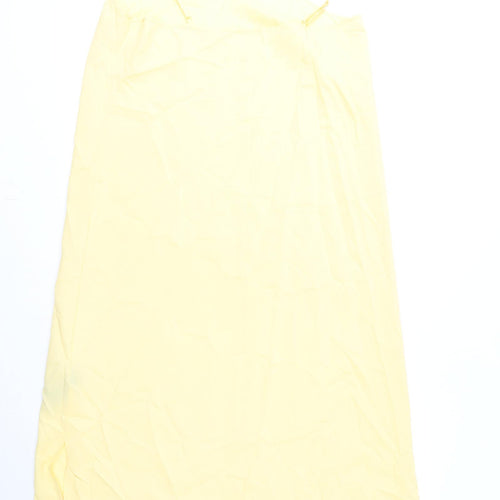 Marks and Spencer Womens Yellow Polyester A-Line Size 12 Scoop Neck Pullover