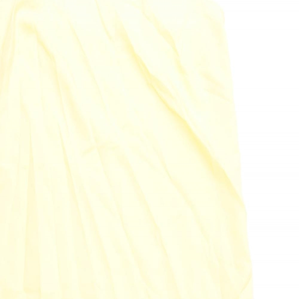 Marks and Spencer Womens Yellow Polyester A-Line Size 12 Scoop Neck Pullover