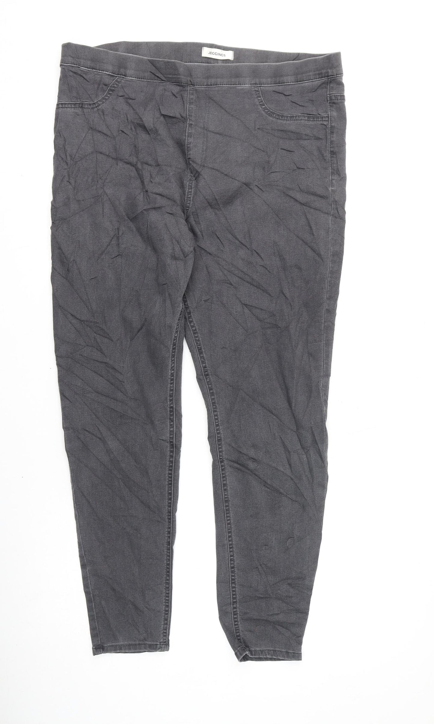 Marks and Spencer Womens Grey Cotton Jegging Jeans Size 18 L28 in Regular