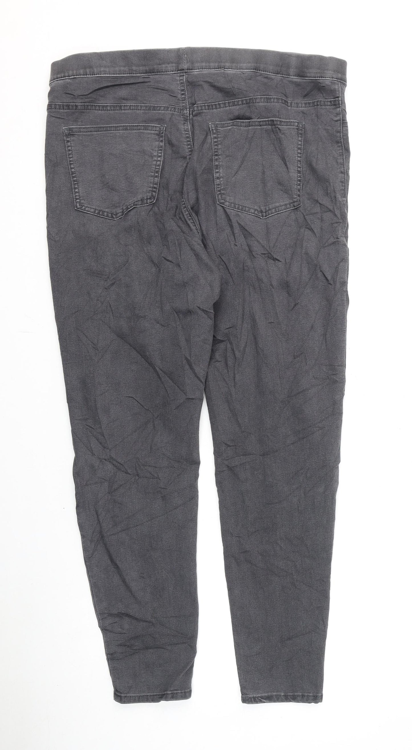 Marks and Spencer Womens Grey Cotton Jegging Jeans Size 18 L28 in Regular