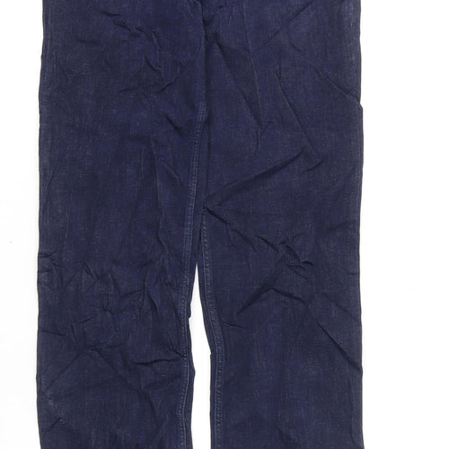 Marks and Spencer Womens Blue Cotton Straight Jeans Size 8 L30 in Regular Zip
