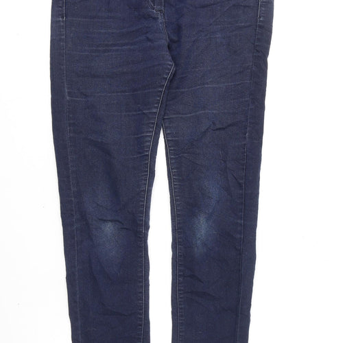 Marks and Spencer Womens Blue Cotton Jegging Jeans Size 10 L28 in Regular Zip