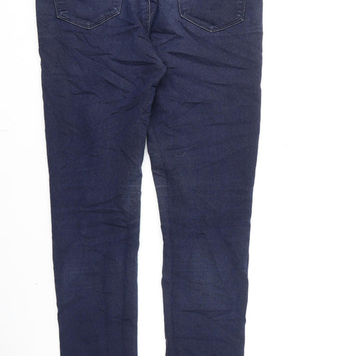 Marks and Spencer Womens Blue Cotton Jegging Jeans Size 10 L28 in Regular Zip