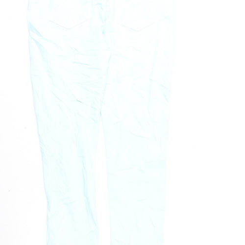 Marks and Spencer Girls Blue Cotton Straight Jeans Size 14-15 Years L28 in Regular Zip