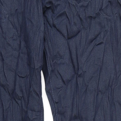 Marks and Spencer Mens Blue Cotton Straight Jeans Size 42 in L33 in Regular Zip