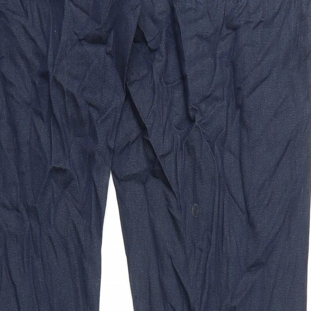 Marks and Spencer Mens Blue Cotton Straight Jeans Size 42 in L33 in Regular Zip