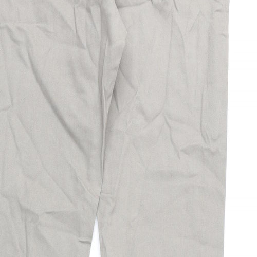 Marks and Spencer Mens Grey Cotton Straight Jeans Size 32 in L31 in Regular Zip