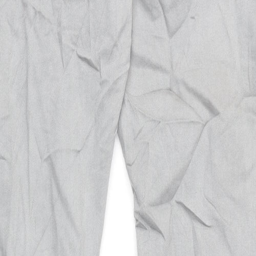 Marks and Spencer Mens Grey Cotton Straight Jeans Size 36 in L33 in Slim Zip
