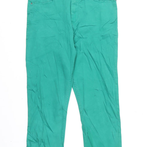 Marks and Spencer Womens Green Cotton Skinny Jeans Size 8 L22 in Regular Zip