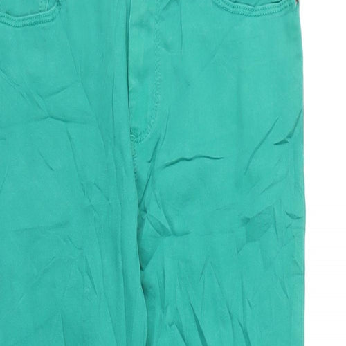 Marks and Spencer Womens Green Cotton Skinny Jeans Size 8 L22 in Regular Zip
