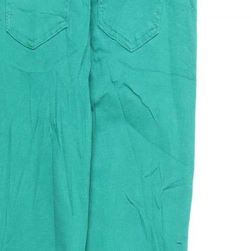 Marks and Spencer Womens Green Cotton Skinny Jeans Size 8 L22 in Regular Zip