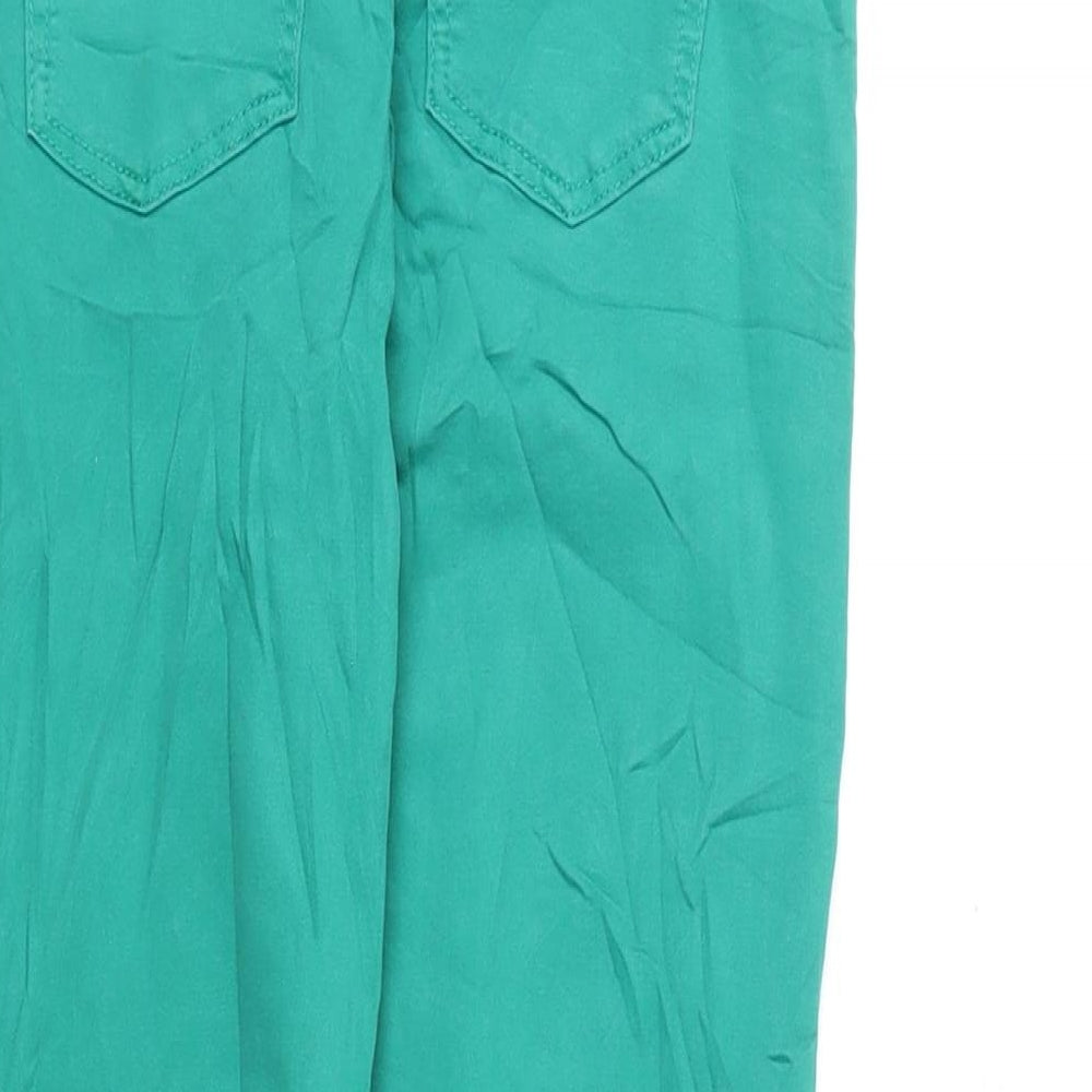 Marks and Spencer Womens Green Cotton Skinny Jeans Size 8 L22 in Regular Zip