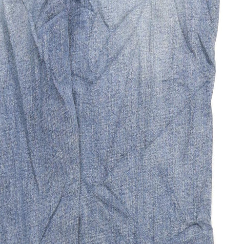 Marks and Spencer Mens Blue Cotton Straight Jeans Size 34 in L33 in Regular Zip