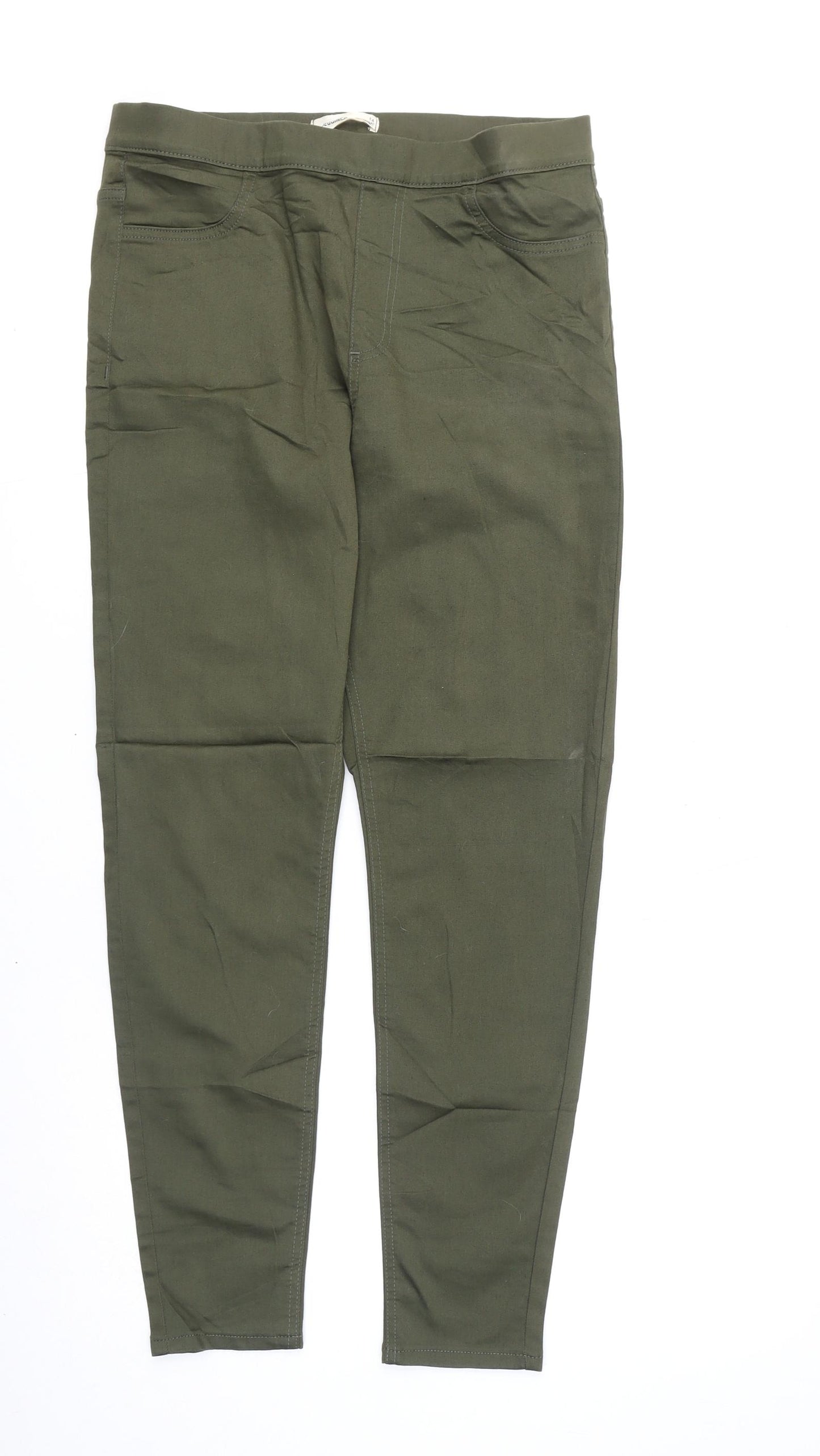 Marks and Spencer Womens Green Cotton Jegging Jeans Size 14 L27 in Regular