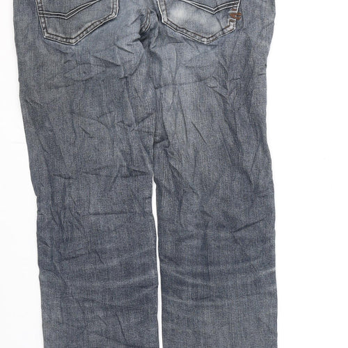 Camel Active Mens Blue Cotton Straight Jeans Size 36 in L29 in Regular Zip