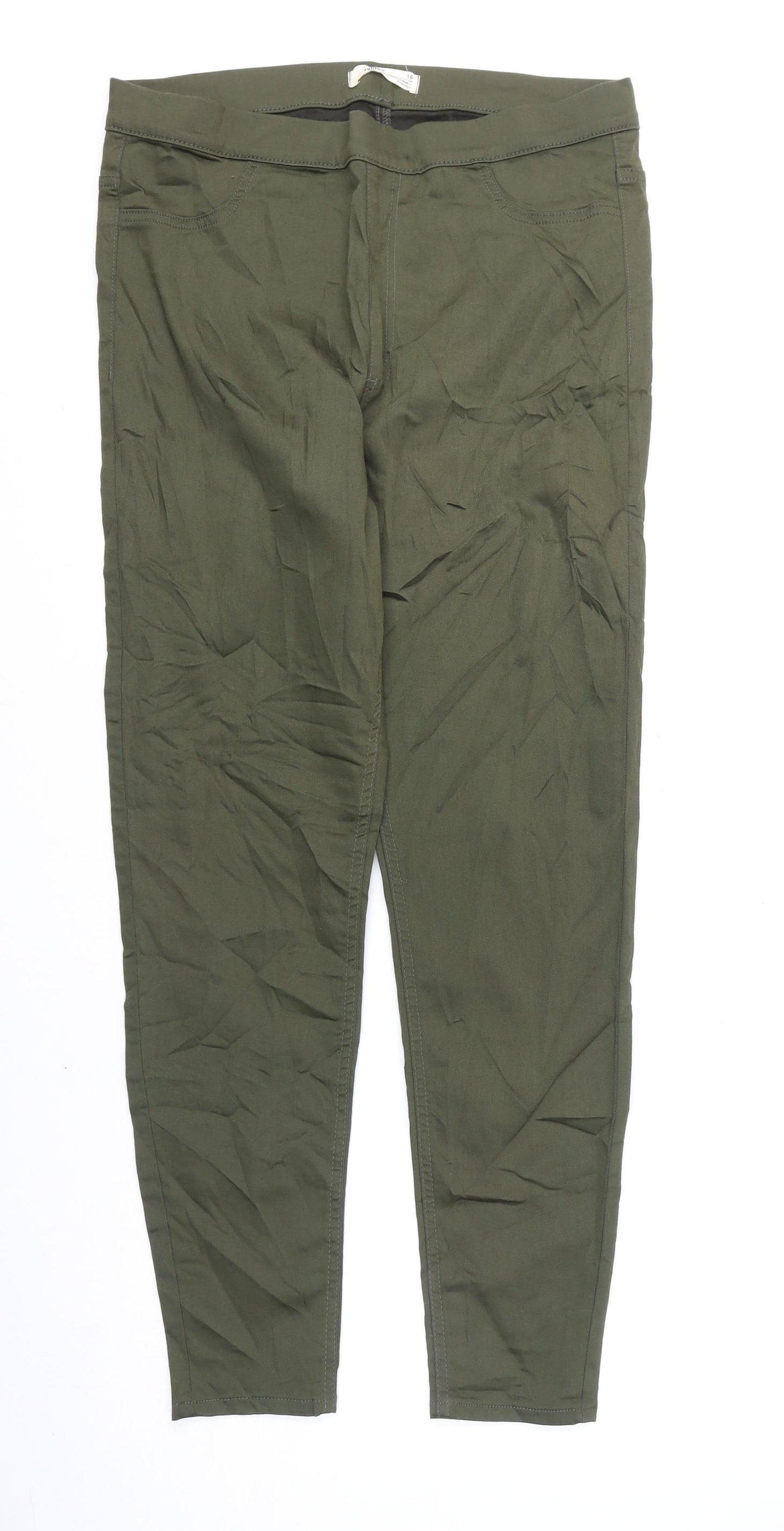 Marks and Spencer Womens Green Cotton Jegging Jeans Size 16 L27 in Regular