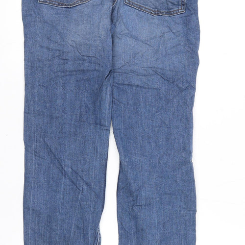 Indigo Womens Blue Cotton Boyfriend Jeans Size 8 L26 in Regular Zip