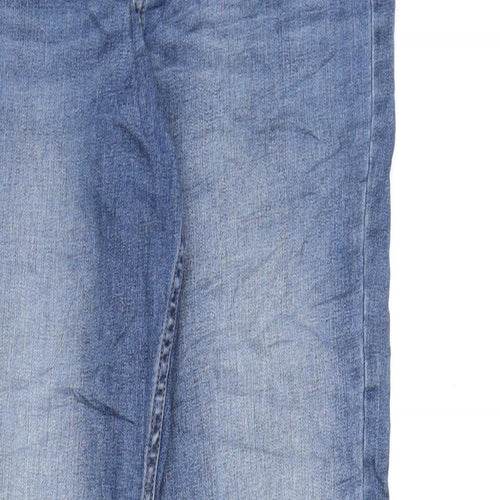 Indigo Womens Blue Cotton Boyfriend Jeans Size 8 L26 in Regular Zip