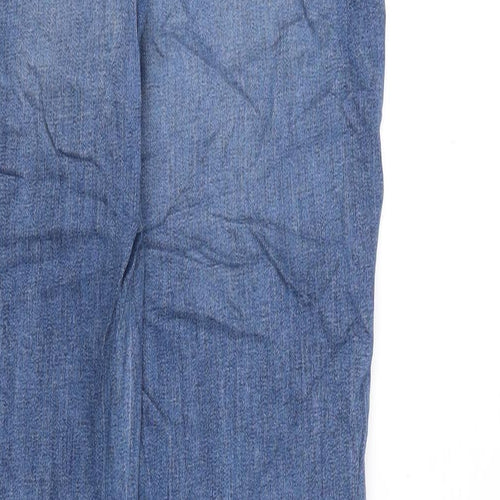 Indigo Womens Blue Cotton Boyfriend Jeans Size 8 L26 in Regular Zip