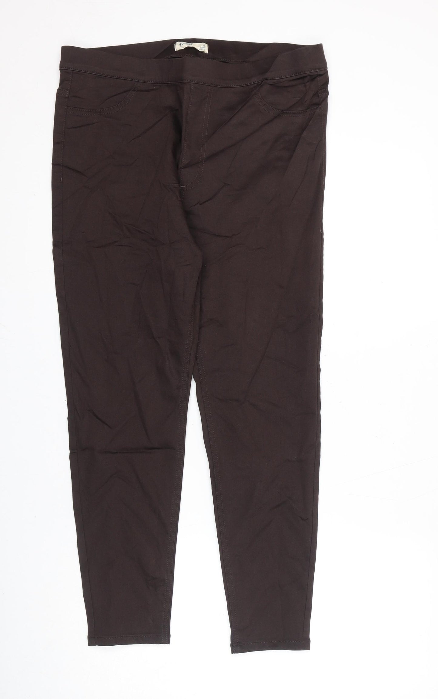 Marks and Spencer Womens Brown Cotton Jegging Jeans Size 16 L26 in Regular