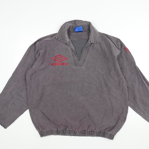 Umbro Mens Grey Cotton Polo Size XL Collared Pullover - Logo
