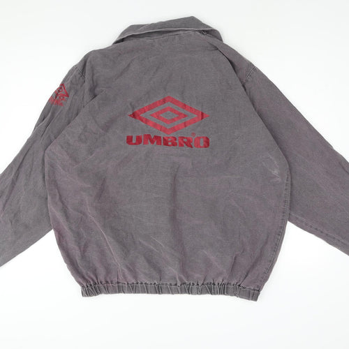 Umbro Mens Grey Cotton Polo Size XL Collared Pullover - Logo
