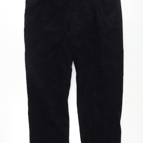 Marks and Spencer Mens Blue Cotton Trousers Size 32 in L31 in Regular Zip