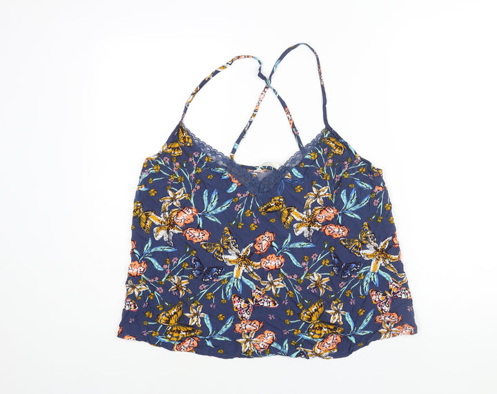Marks and Spencer Womens Multicoloured Geometric Viscose Top Pyjama Top Size 18 - Butterfly Floral Print