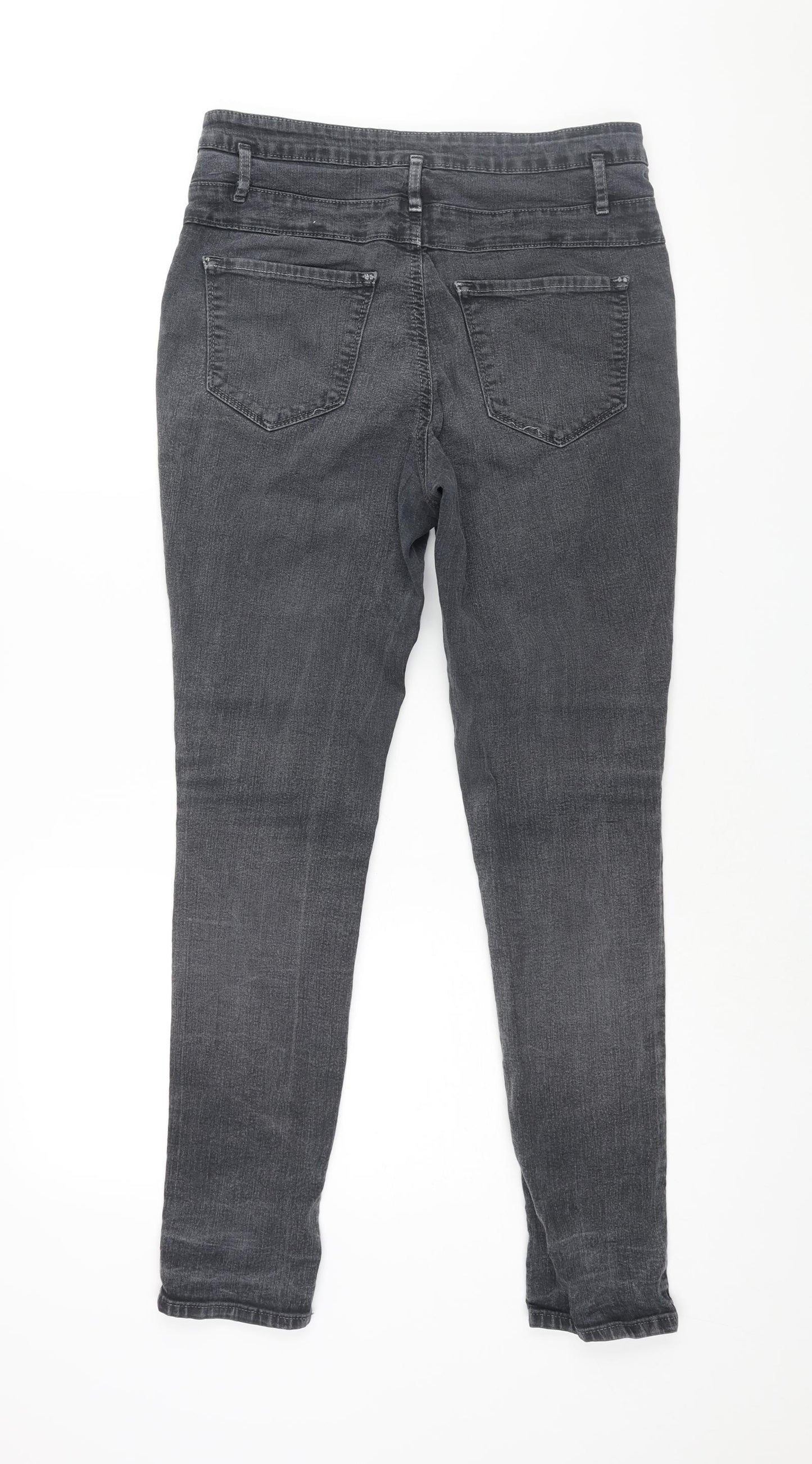 Refuge Womens Grey Cotton Skinny Jeans Size 8 L30 in Regular Zip