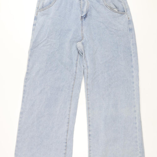 Dazy Womens Blue Cotton Wide-Leg Jeans Size XL L29 in Regular Zip