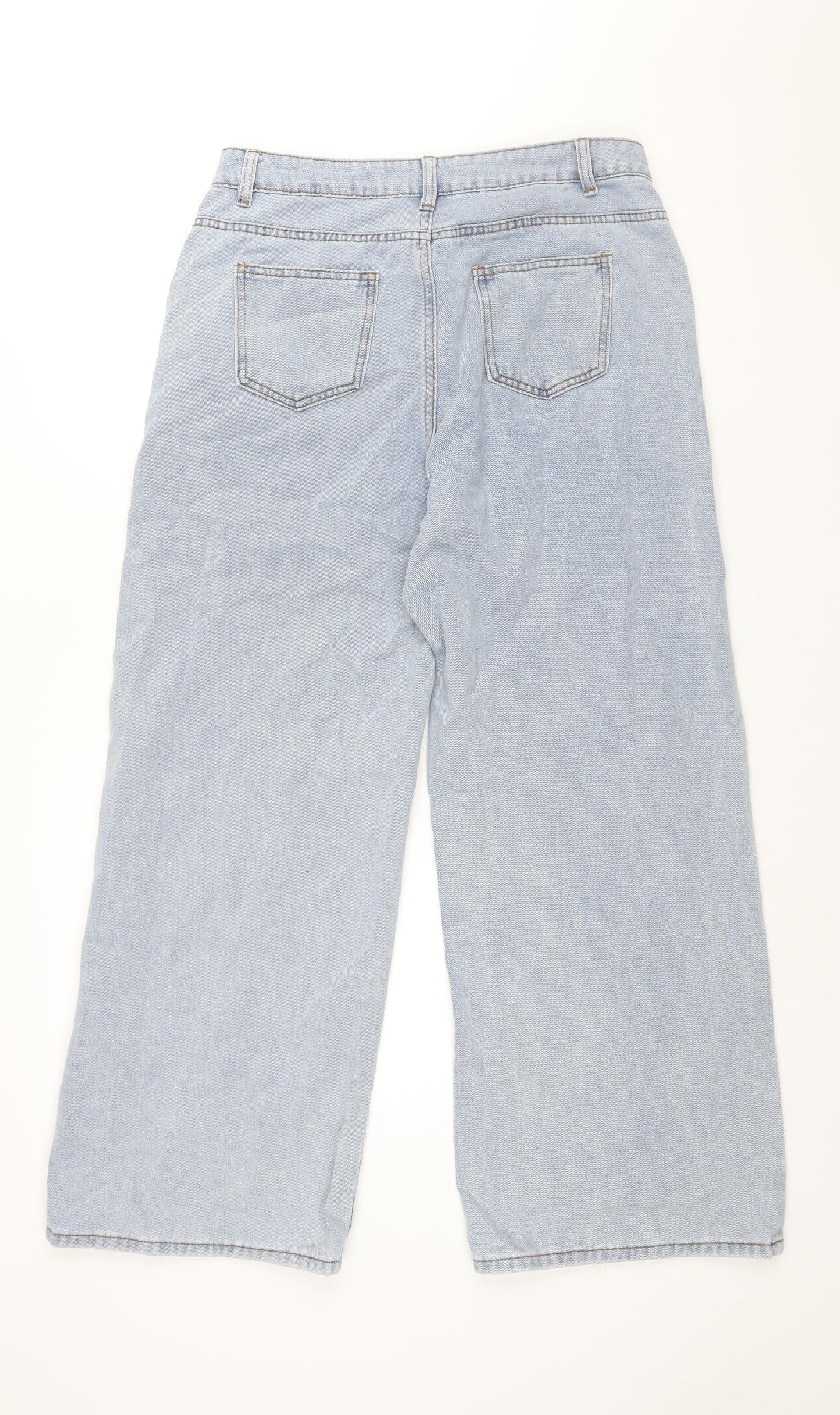 Dazy Womens Blue Cotton Wide-Leg Jeans Size XL L29 in Regular Zip