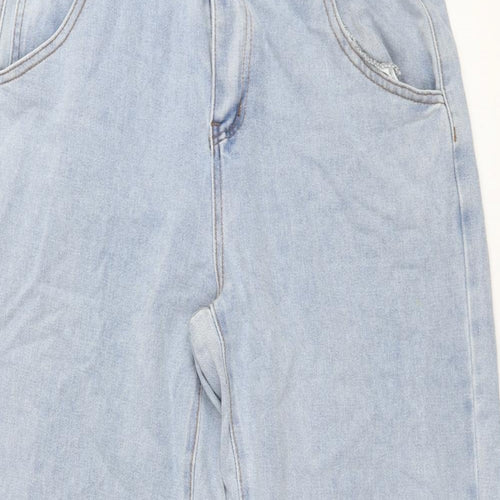 Dazy Womens Blue Cotton Wide-Leg Jeans Size XL L29 in Regular Zip