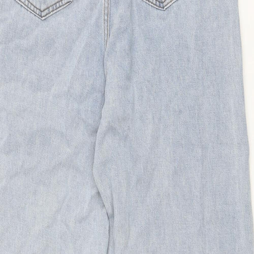 Dazy Womens Blue Cotton Wide-Leg Jeans Size XL L29 in Regular Zip