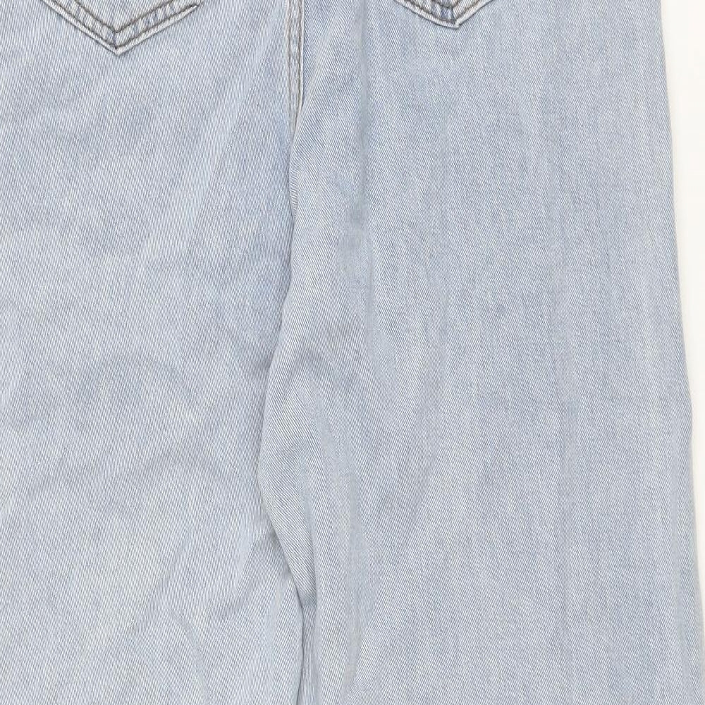 Dazy Womens Blue Cotton Wide-Leg Jeans Size XL L29 in Regular Zip
