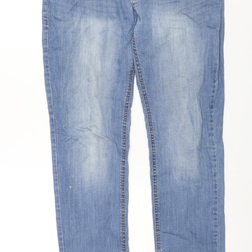 Denim & Co. Mens Blue Cotton Straight Jeans Size 34 in L33 in Regular Zip