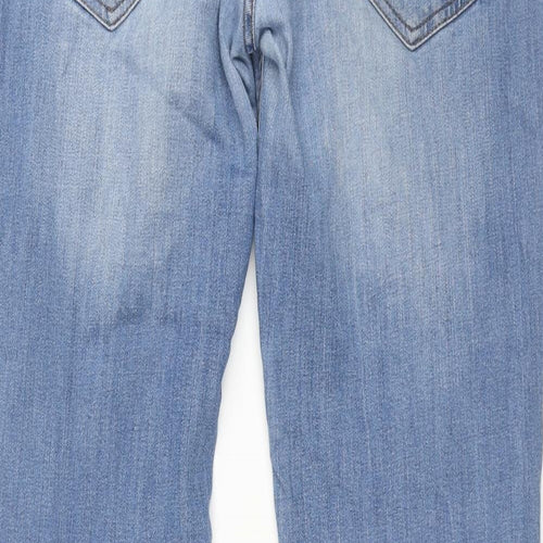 Denim & Co. Mens Blue Cotton Straight Jeans Size 34 in L33 in Regular Zip