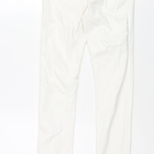 H&M Womens White Cotton Skinny Jeans Size 8 L30 in Regular