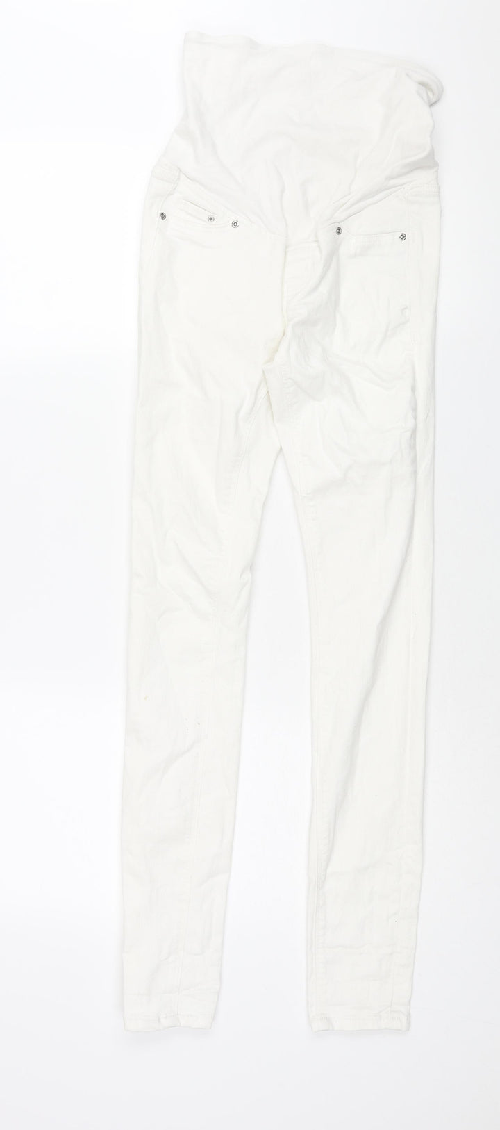 H&M Womens White Cotton Skinny Jeans Size 8 L30 in Regular