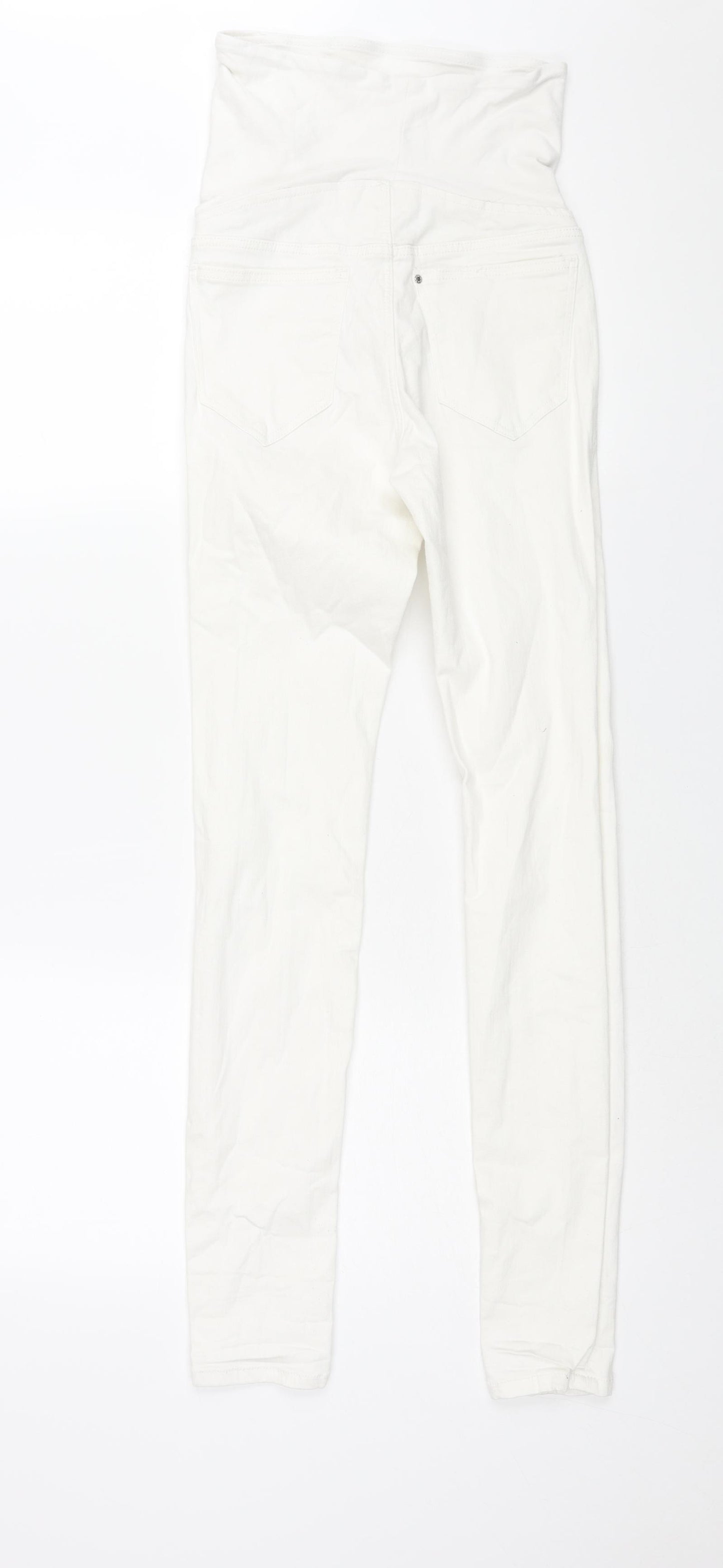 H&M Womens White Cotton Skinny Jeans Size 8 L30 in Regular