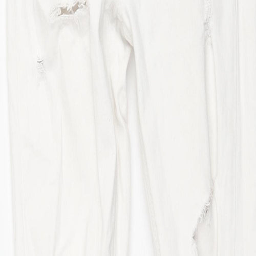 River Island Womens White Cotton Skinny Jeans Size 6 L30 in Regular Zip