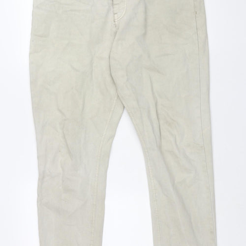 Denim & Co. Mens Beige Cotton Straight Jeans Size 34 in L32 in Regular Zip