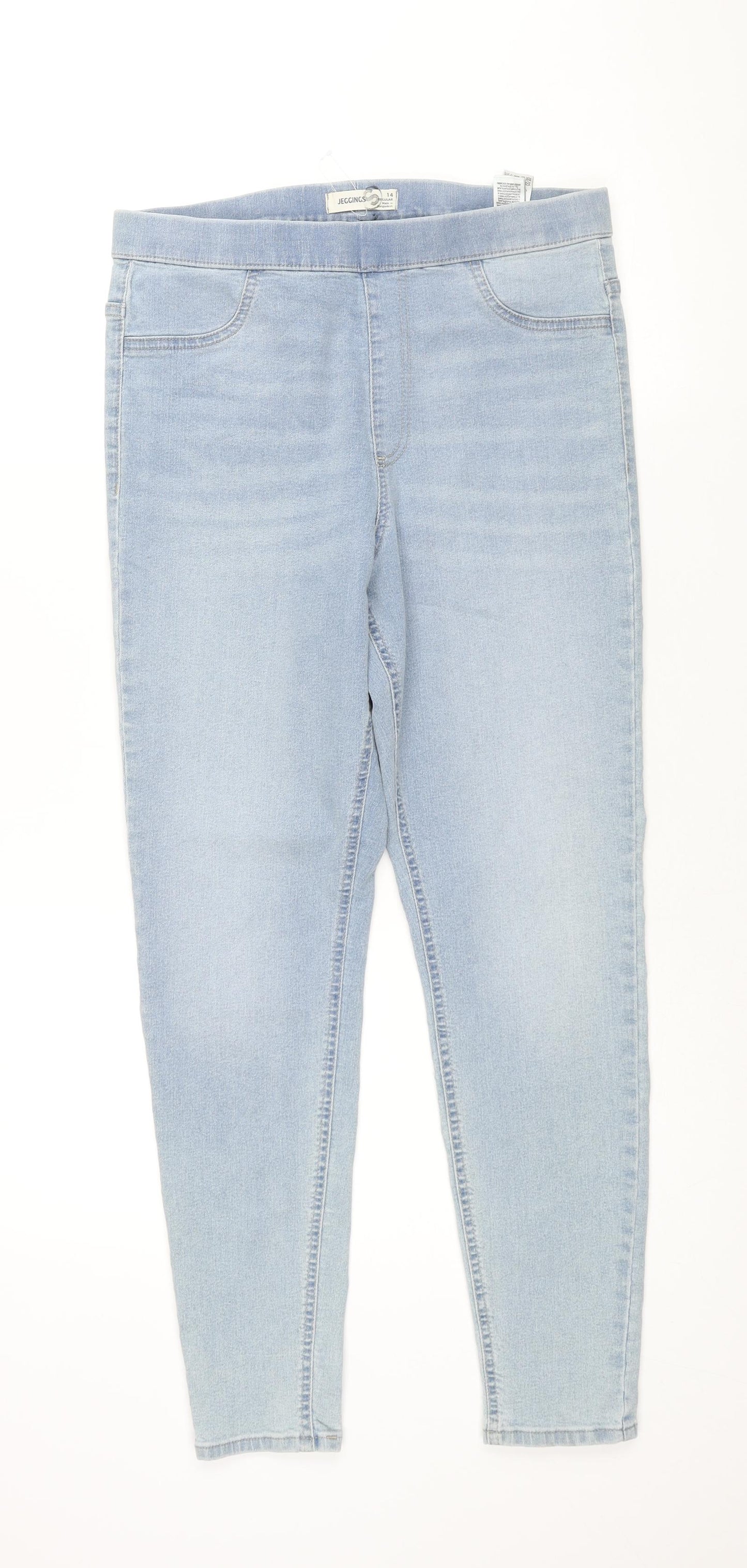 Marks and Spencer Womens Blue Cotton Jegging Jeans Size 14 L28 in Regular