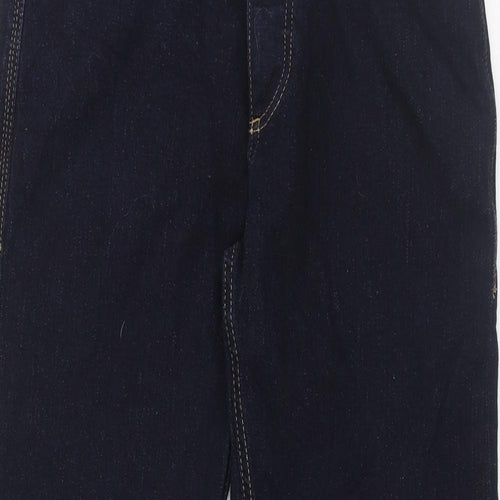Marks and Spencer Mens Blue Cotton Tapered Jeans Size 30 in L33 in Regular Button