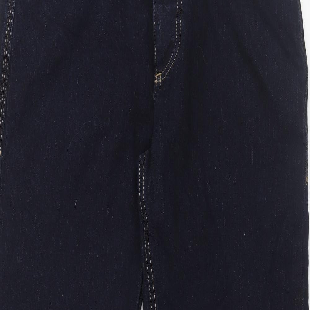 Marks and Spencer Mens Blue Cotton Tapered Jeans Size 30 in L33 in Regular Button