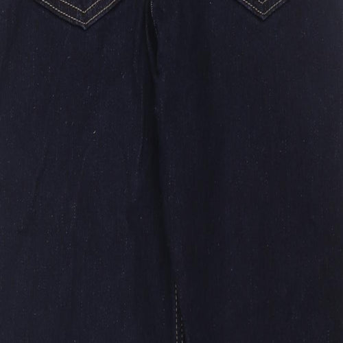Marks and Spencer Mens Blue Cotton Tapered Jeans Size 30 in L33 in Regular Button