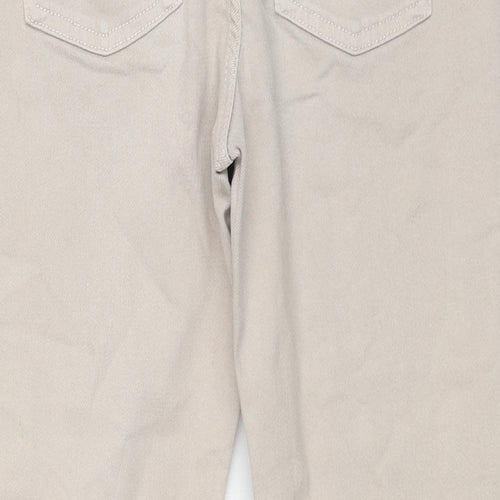 Marks and Spencer Womens Beige Cotton Cropped Jeans Size 10 L21 in Regular Zip