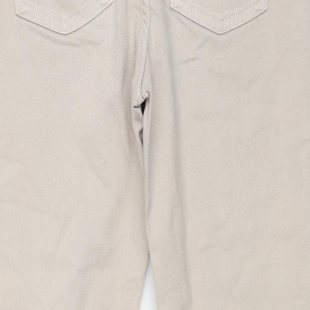 Marks and Spencer Womens Beige Cotton Cropped Jeans Size 10 L21 in Regular Zip