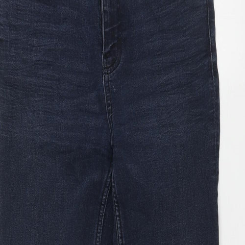 Marks and Spencer Womens Blue Cotton Straight Jeans Size 10 L26 in Regular Zip